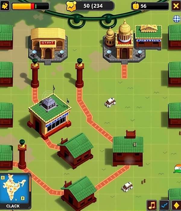Profit Pathfinder Gameplay Screenshot Profit Pathfinder gameplay showing a player managing a small business in India